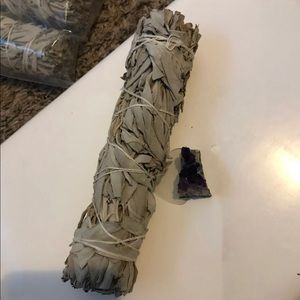Amethyst Crystals and sage